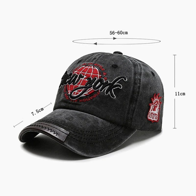 Gorra Vintage con Visera Curvada Bordada para Actividades al Aire Libre