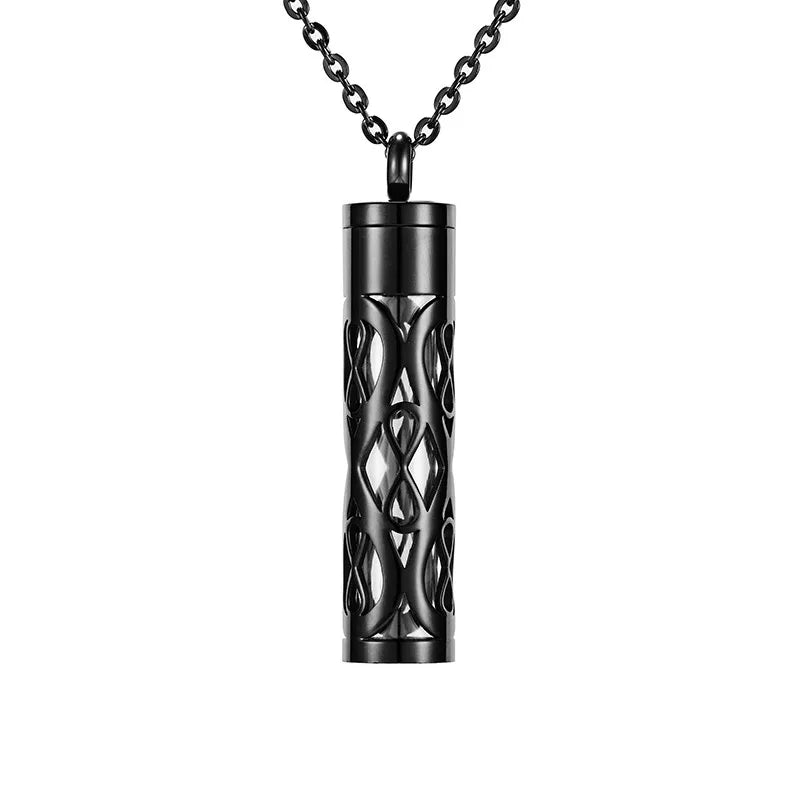 Colgante de contenedor de aceite esencial, medallón hueco de acero inoxidable, joyería, botella de vidrio, difusor de Perfume, collar de aromaterapia