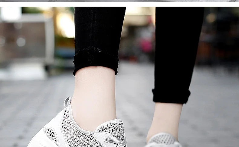 Zapatillas de Malla Hueca con Cordones | Plataforma EVA | Ligeras y Transpirables | Verano