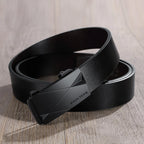 Cinturón De Cuero Para Negocios Hebilla Automática Elegancia Clásica Tica