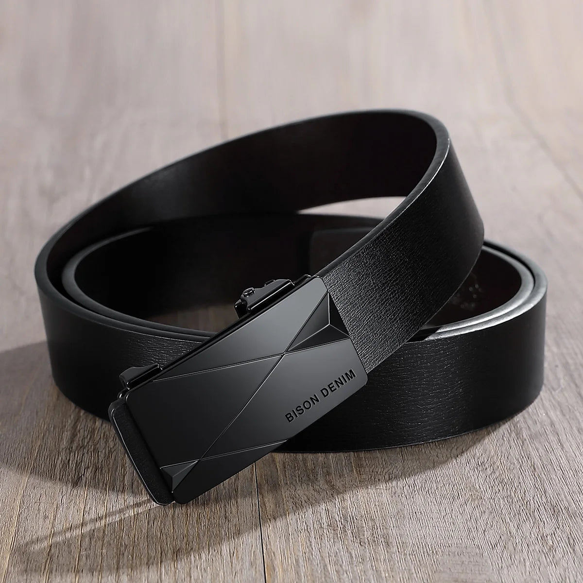 Cinturón De Cuero Para Negocios Hebilla Automática Elegancia Clásica Tica