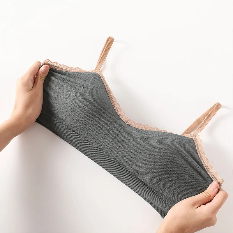 Top Tubo Encaje Decorativo | Sin Costuras | Almohadillas Extraíbles | Ticotrendy