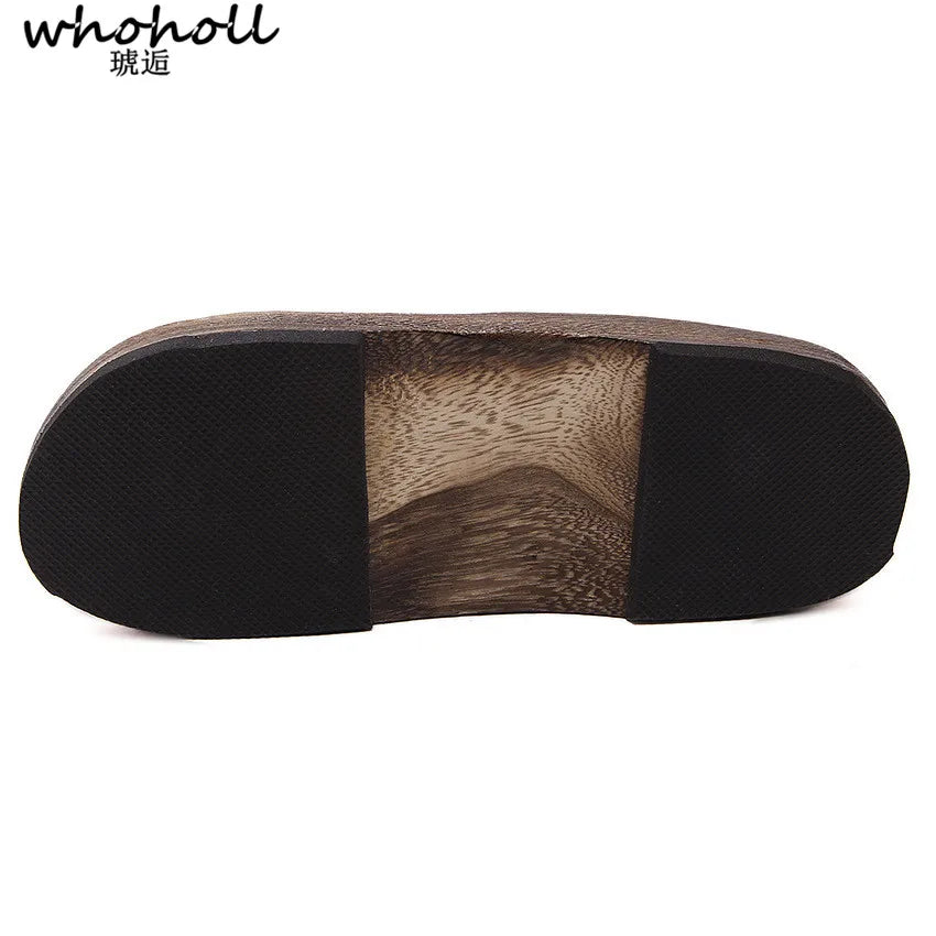 Sandalias Japonesas Geta Hombre Cosplay | Zuecos Madera Planos Novedad Verano