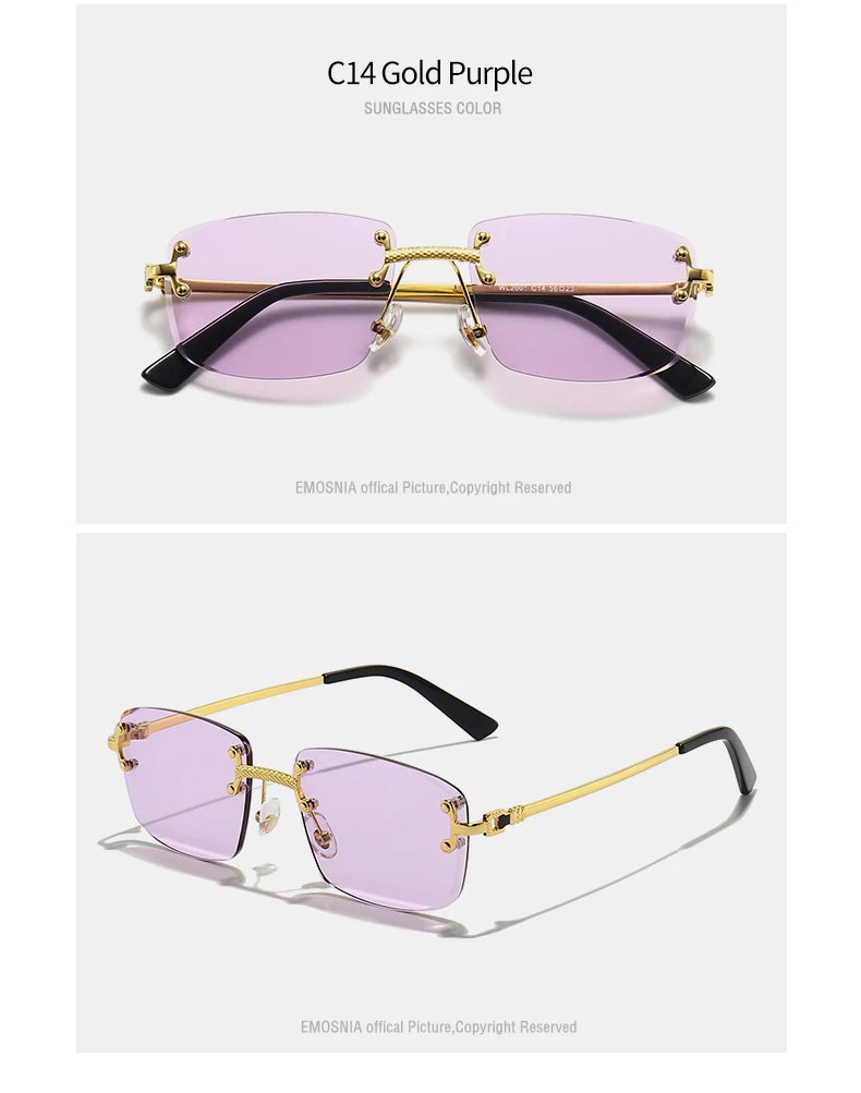 Gafas de Sol CATERSIDE | Cobre y Lentes Degradados Azules | Cuadradas Sin Montura | Lujo Unisex