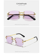 Gafas de Sol CATERSIDE | Cobre y Lentes Degradados Azules | Cuadradas Sin Montura | Lujo Unisex
