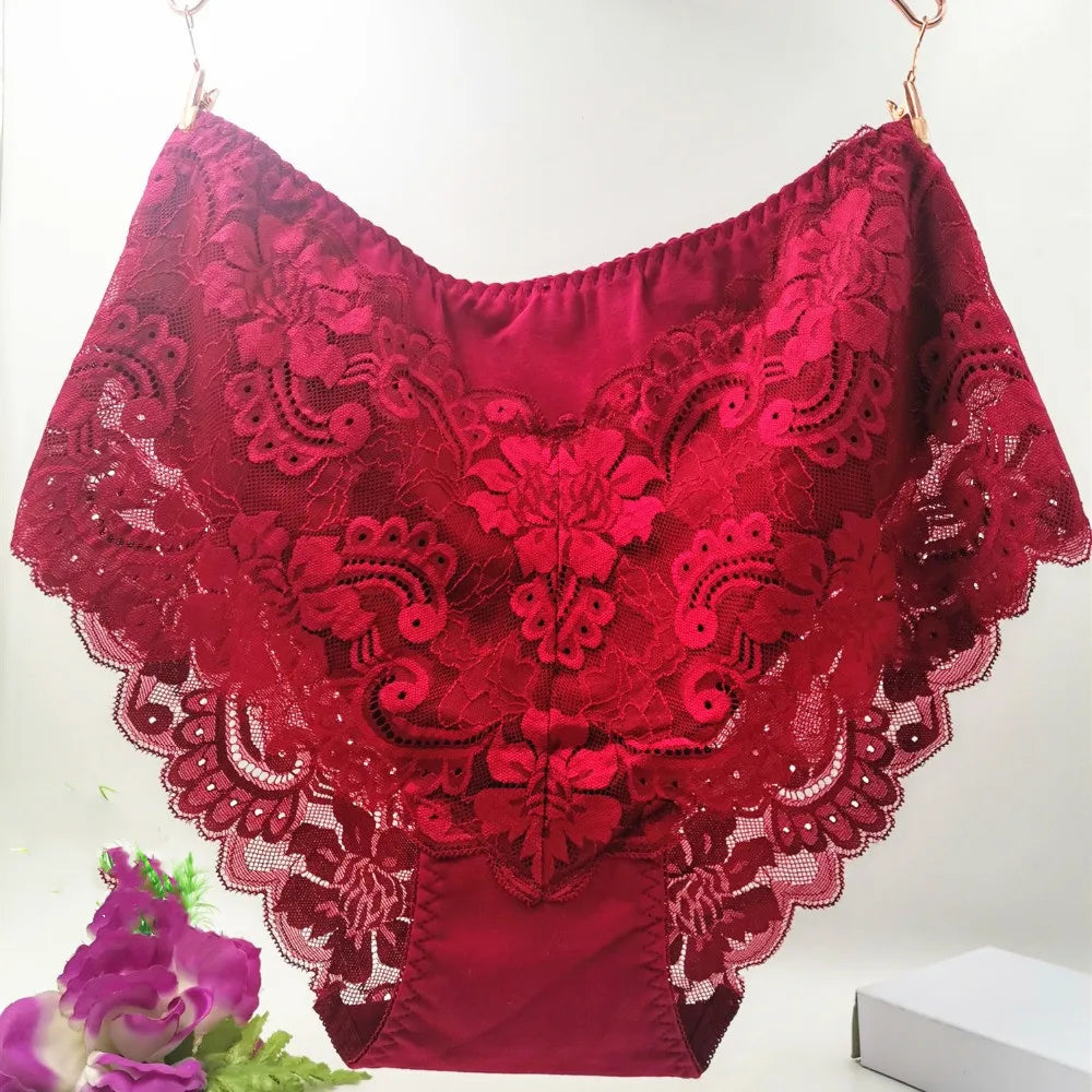 Bragas de Algodón con Encaje | Talla Grande 7XL