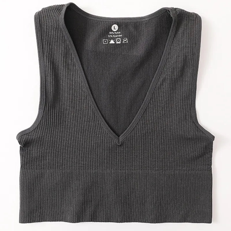 Top Corto Verano | Cuello V | Canesú Acanalado | Ticotrendy