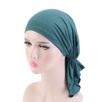 Nueva bufanda musulmana de bambú preatada, gorro de quimio para mujer, turbante para mujer, sombrero, pañuelo para la cabeza, pañuelos para el cáncer, accesorios para el cabello