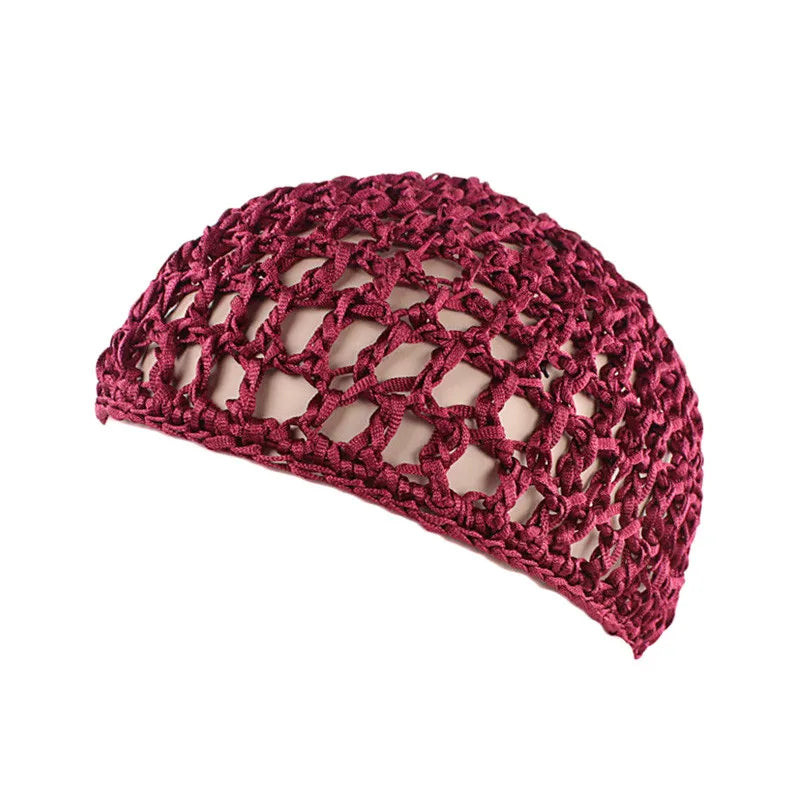 Nueva redecilla de punto suave para el cabello, gorro de redecilla de punto de rayón, gorro para el cuidado del cabello, cubierta nocturna para dormir de ganchillo, turbantes, accesorios de herramientas de estilismo