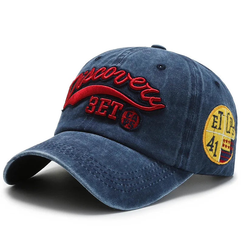 Gorra de Béisbol Retro Unisex | Bordado de Letras | Estilo Vaquero Hip Hop | Algodón