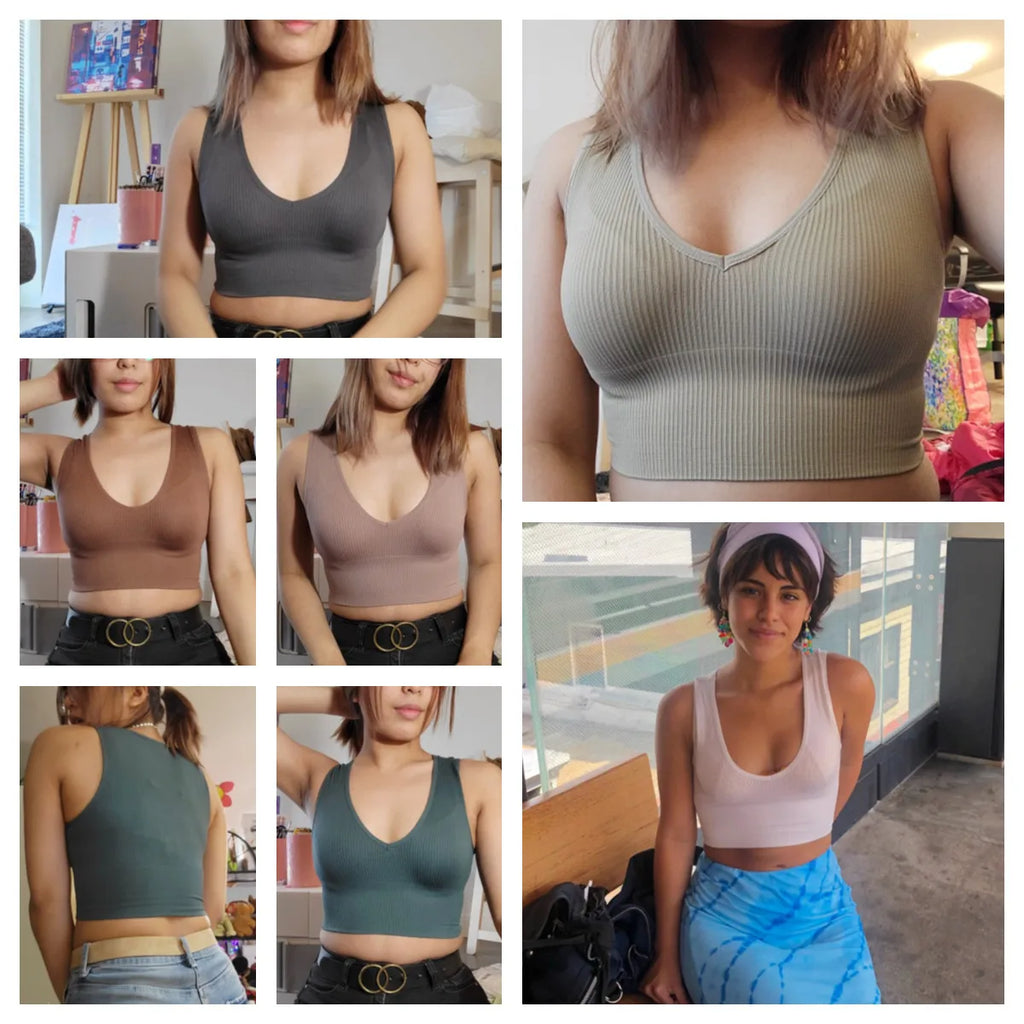 Top Corto Verano | Cuello V | Canesú Acanalado | Ticotrendy
