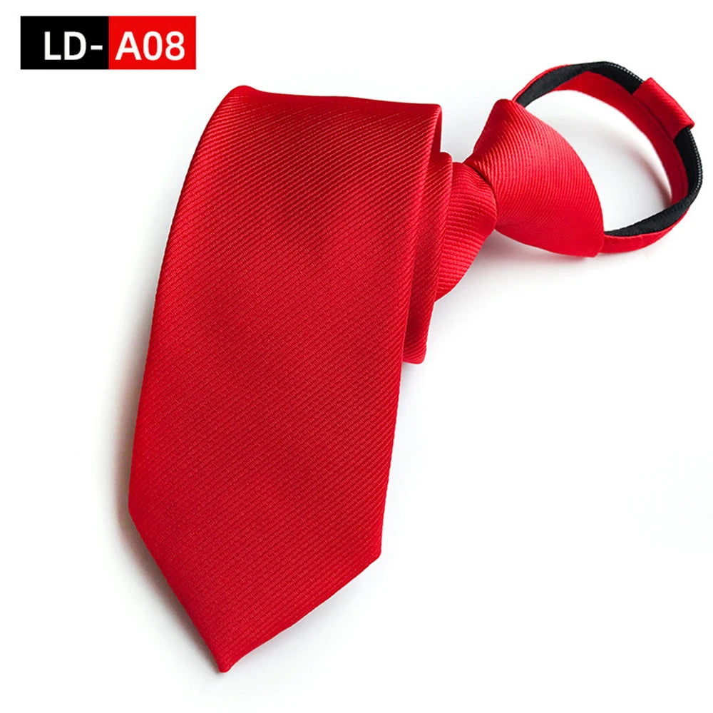 Corbata Preatada Con Cremallera Clásica De Negocios y Estilo Tico
