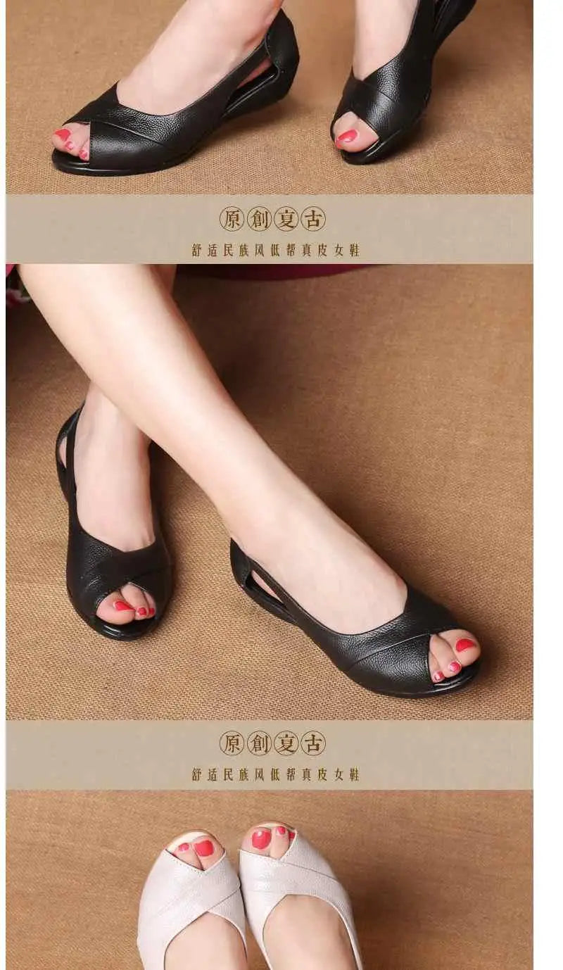 Sandalias de Cuña Planas | Punta Abierta | Tallas 41-42 | Genuinas