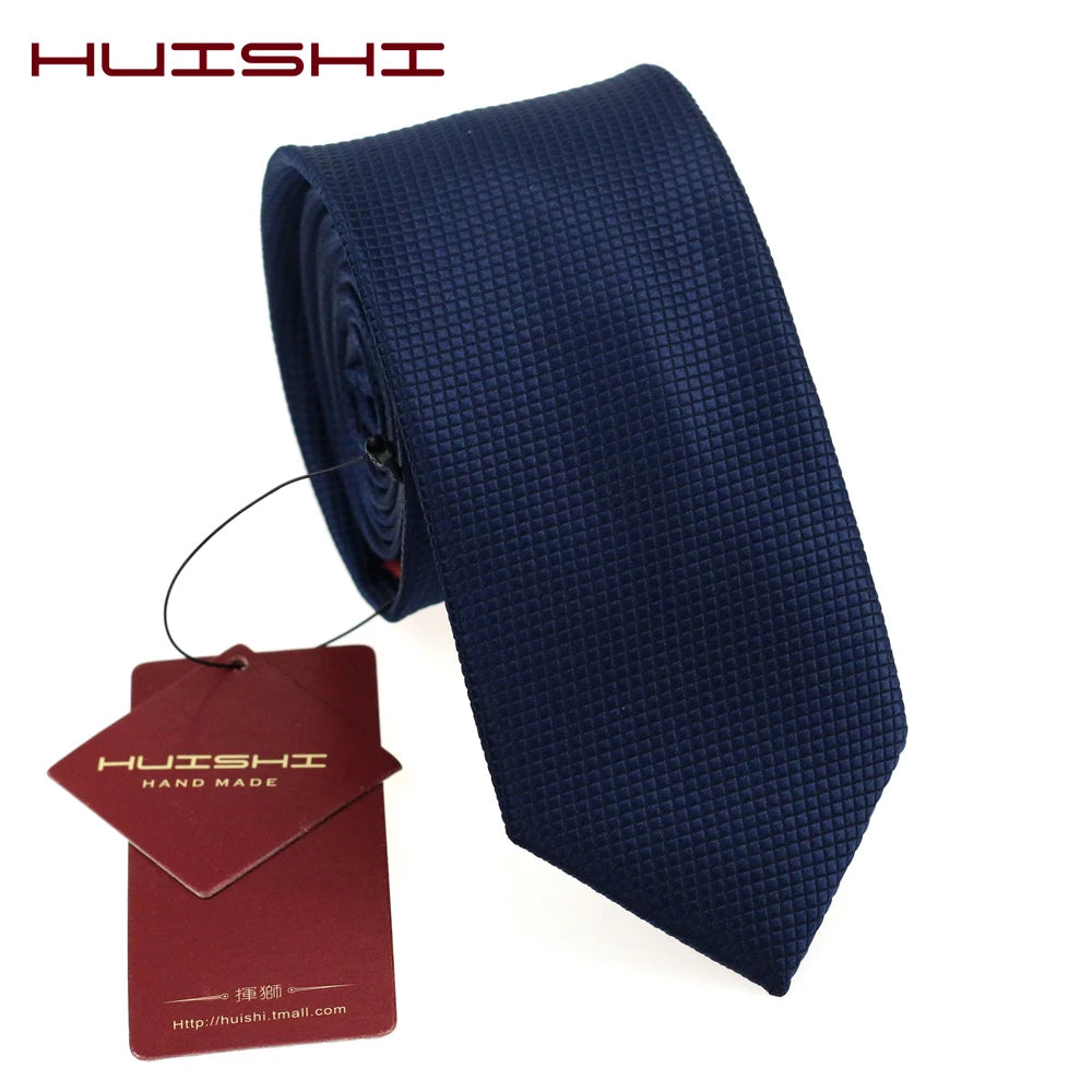 Corbata Jacquard Azul Oscuro Para Hombres Negocios Estilo Tico Elegante
