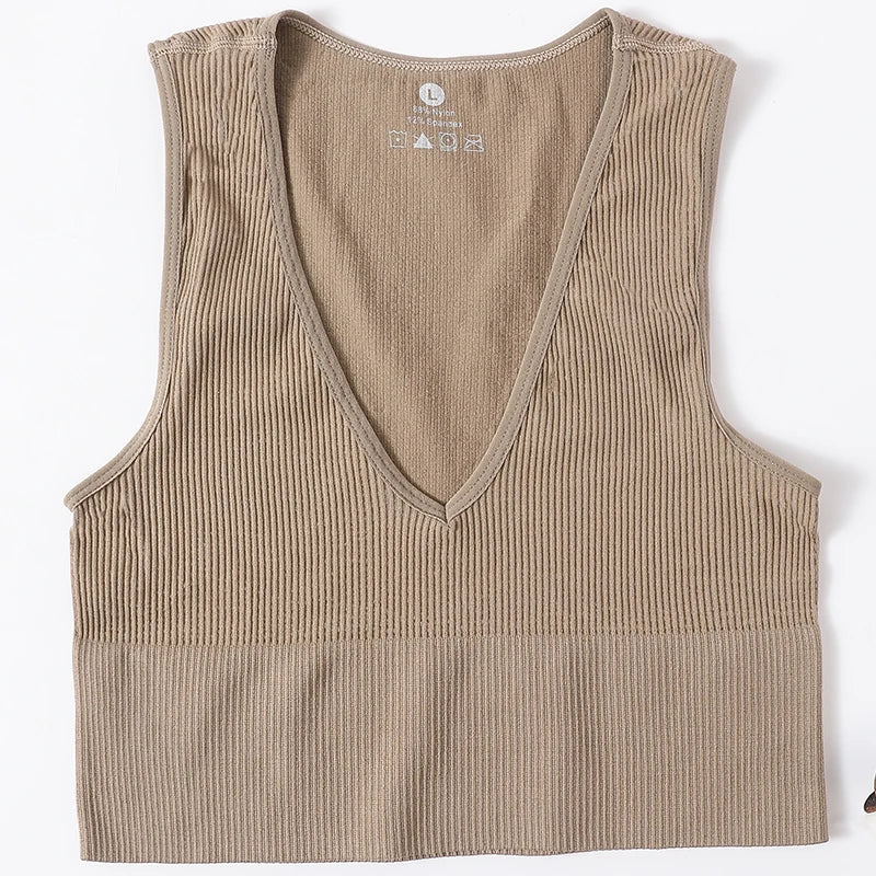 Top Corto Verano | Cuello V | Canesú Acanalado | Ticotrendy