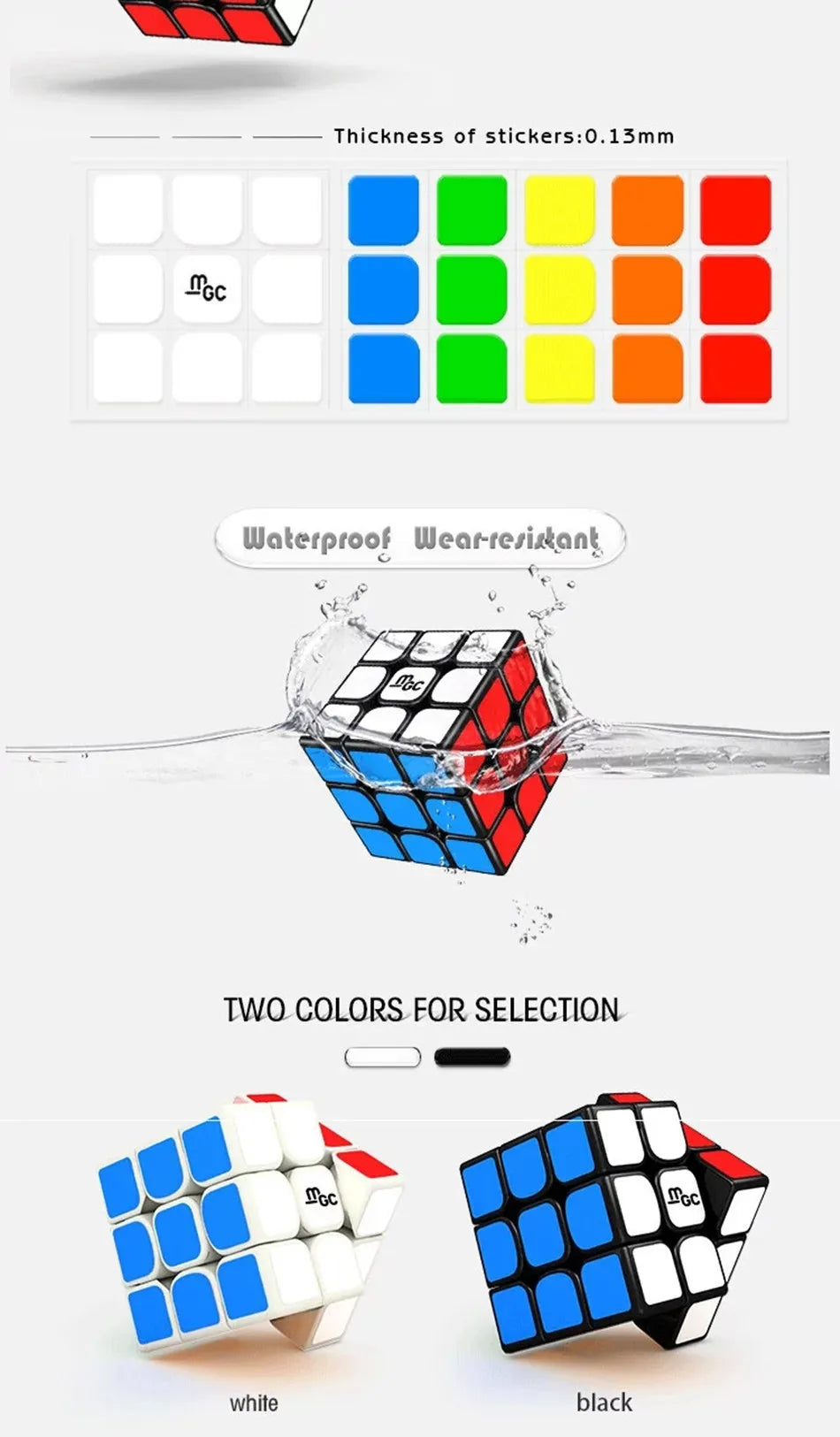 Yj MGC-cubo mágico magnético, 3x3x3, cubos de velocidad, núcleo negro, rompecabezas, juguetes, regalo para niños y adultos, juego de cubo profesional