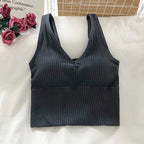 Top Sin Mangas Escote V | Acolchado Sin Costuras | Lencería Ajustable | Ticotrendy