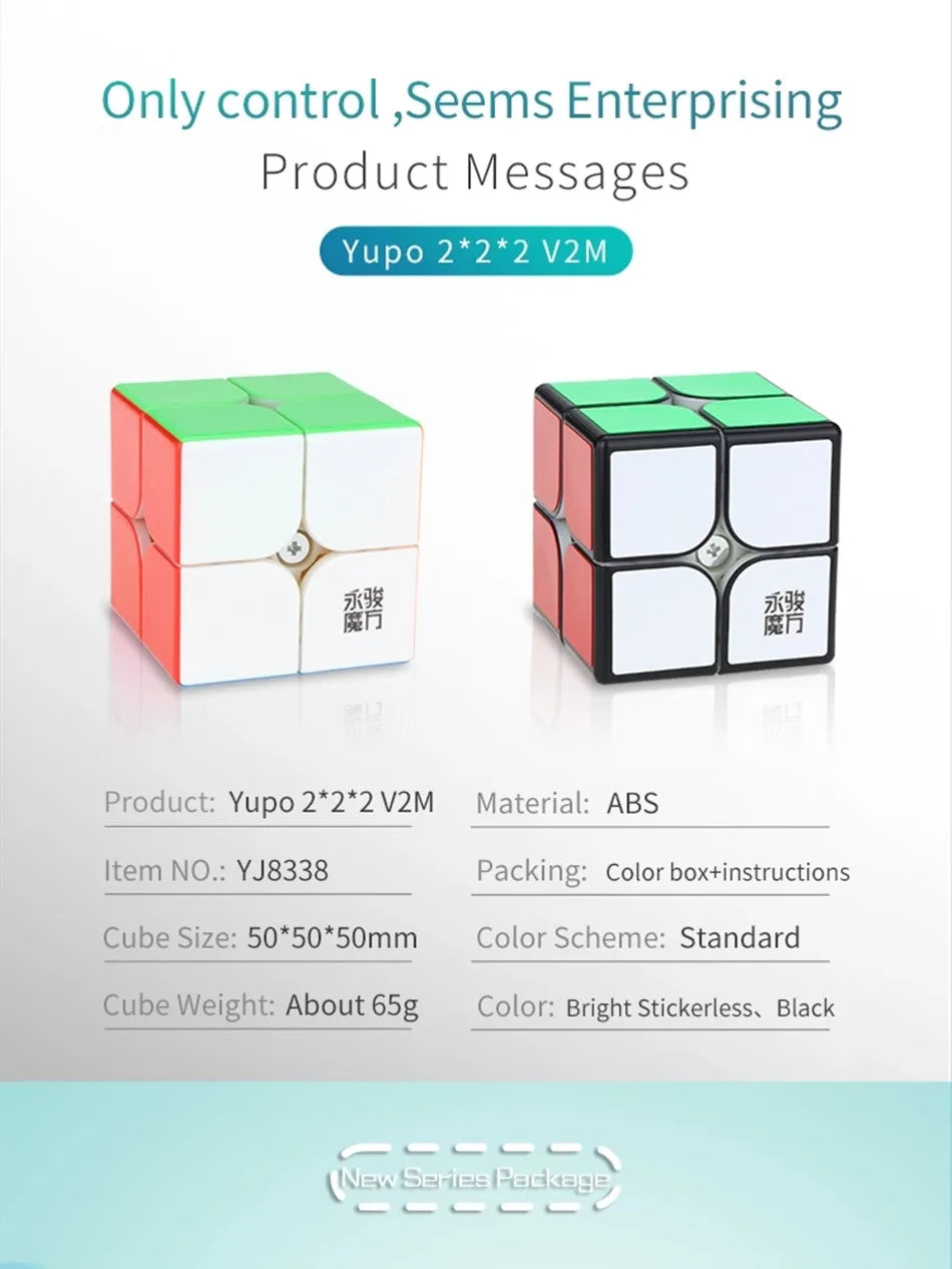 Yongjun-cubo magnético de plástico ABS para niños, cubo mágico educativo de juguete de 2x2x2, de 5x5x5Cm, modelo Yupo V2M
