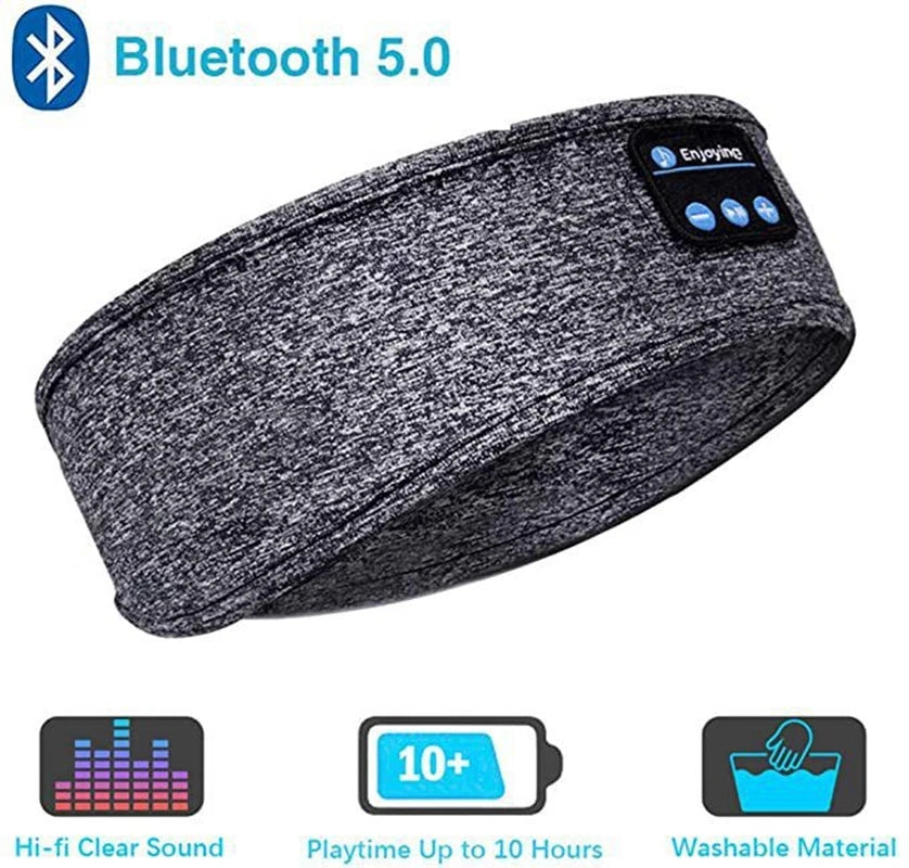 Auriculares Bluetooth para dormir, diadema deportiva, finos, suaves, elásticos, cómodos, inalámbricos, para música, máscara para ojos para dormir lateral