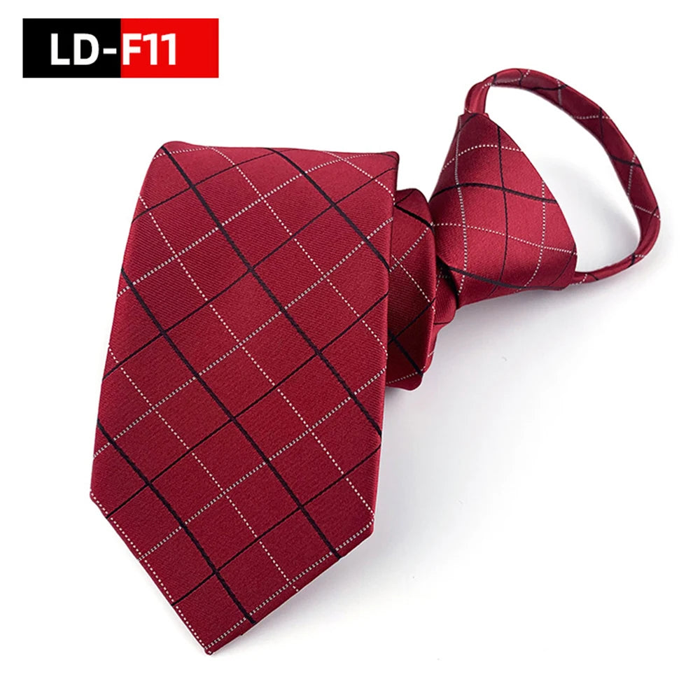 Corbata Preatada Unisex | Cremallera | Rayas y Floral | Cachemira