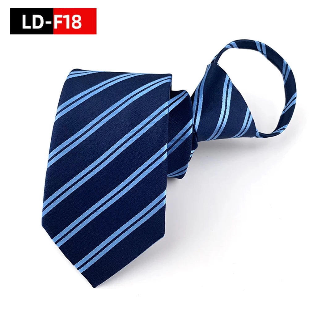 Corbata Preatada Unisex | Cremallera | Rayas y Floral | Cachemira