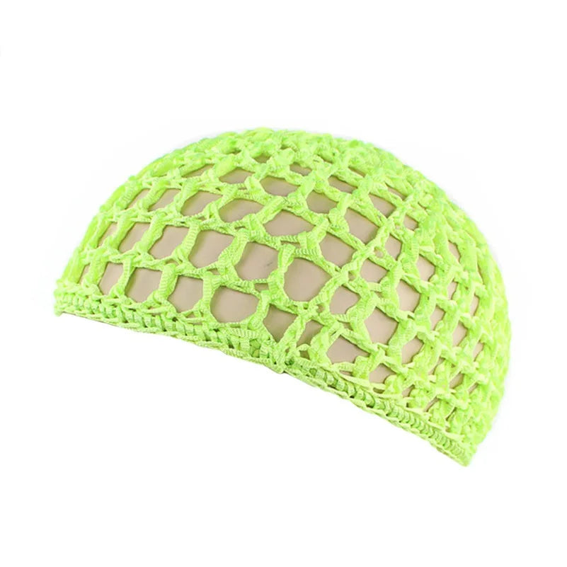 Nueva redecilla de punto suave para el cabello, gorro de redecilla de punto de rayón, gorro para el cuidado del cabello, cubierta nocturna para dormir de ganchillo, turbantes, accesorios de herramientas de estilismo