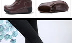 Botas Botines de Cuero Genuino para Mujer Tobillera Invierno Plataforma