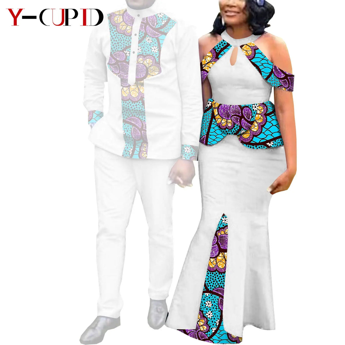 Vestido Africano Estampado Sirena Pareja | Camisa y Pantalón | Tallas S-6XL | Tico Trendy