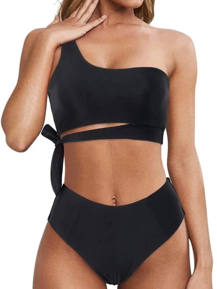 Bikini de Una Correa para Hombro - Traje de Baño Dividido