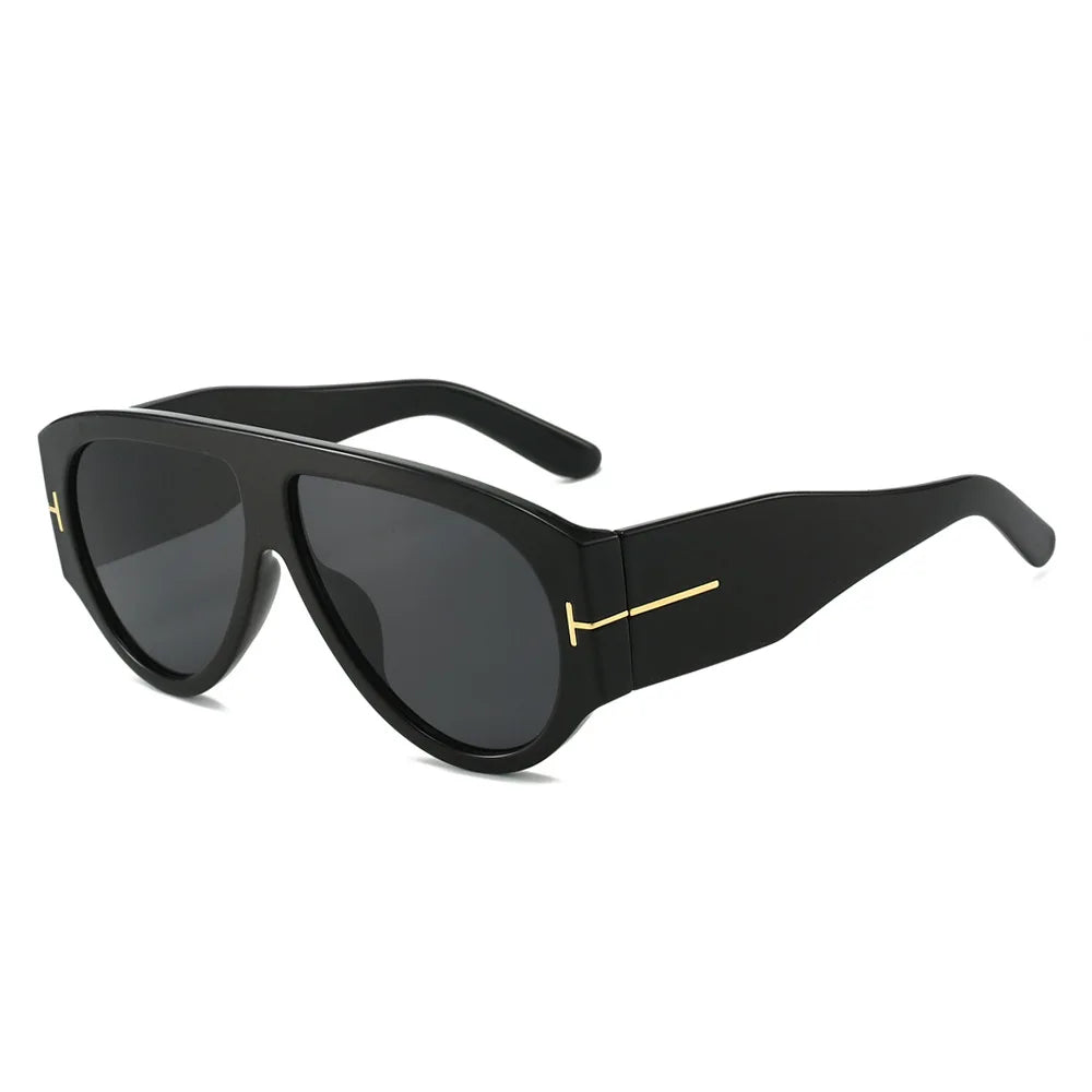 Gafas Sol Piloto Gran Tamaño Punk | Montura Grande UV400 Diseño Lujo Unisex