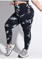 Pantalones de Yoga Talla Grande para Mujer | Mallas Deportivas 4XL | Cintura Alta Elástica y Teñido Anudado | Secado Rápido | Tico Trendy