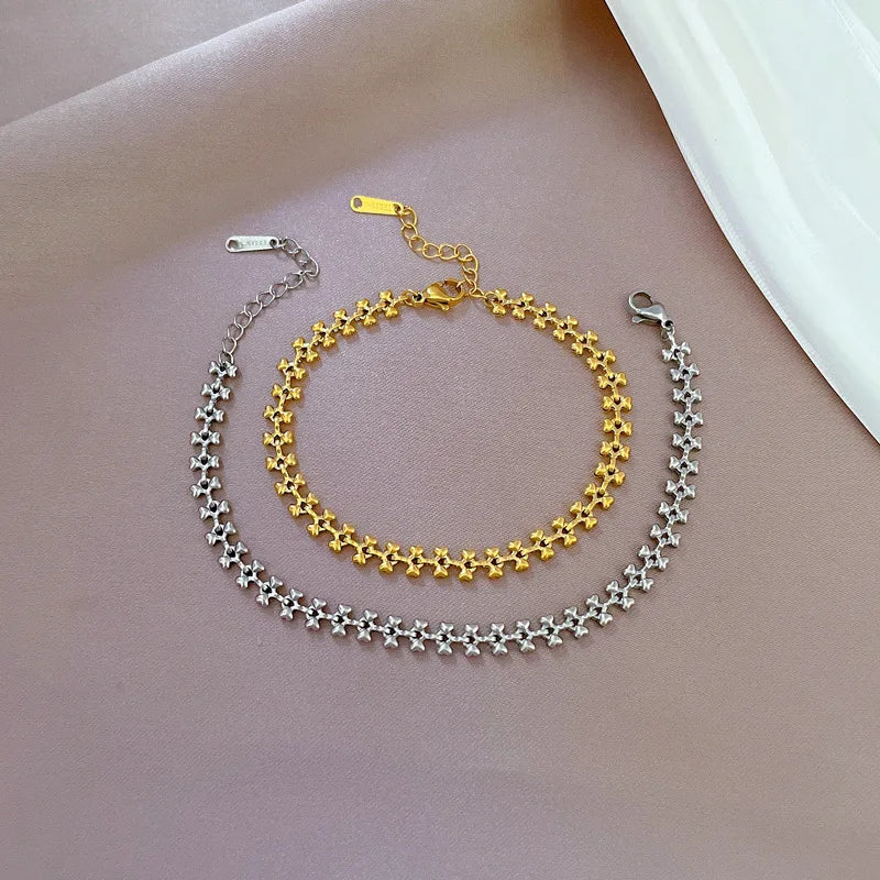 Pulsera de acero inoxidable para hombre y mujer, brazalete de moda, accesorios de joyería, regalos