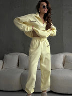 Conjunto Chándal Oversize Algodón | Rosa y Amarillo Clásico | Cremallera Primavera | Ticotrendy