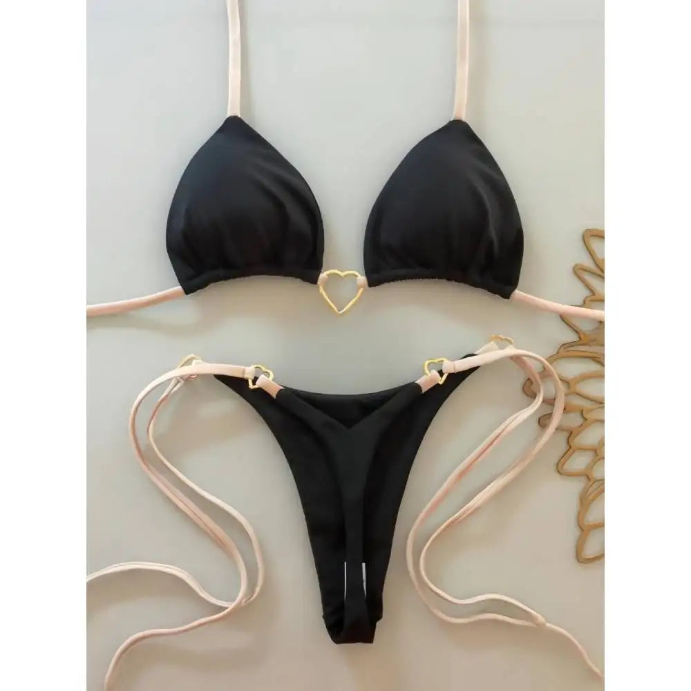 Bikini de Nailon con Correa de Corazón para Resort y Spa