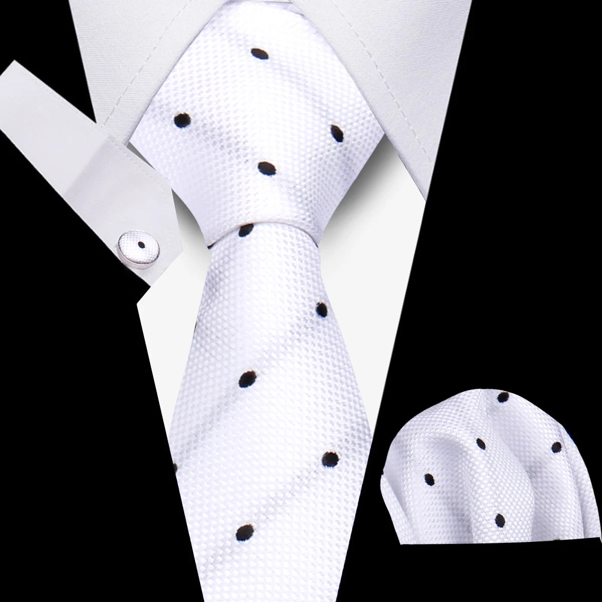 Conjunto Corbata Pañuelo Gemelos Negocios Boda Accesorio De Moda