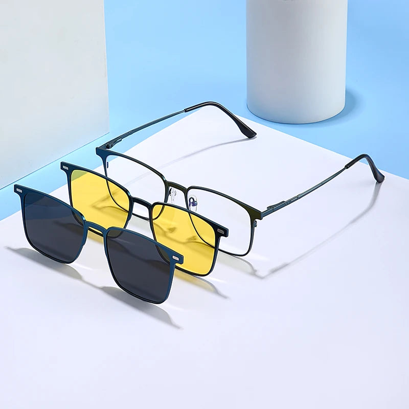 Gafas de Sol Caterside 3 en 1 | Montura Metálica | Lentes Magnéticas UV400 | Polarizadas