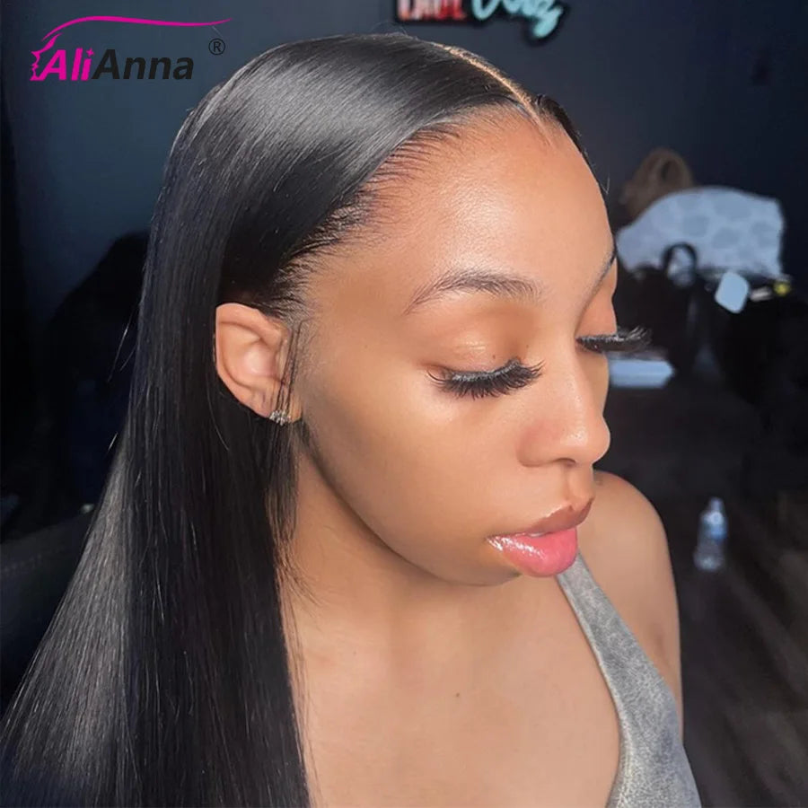 Peluca de encaje HD 100% Real, peluca Frontal de encaje de cabello humano 13x6, pelucas de cabello humano liso de 30 pulgadas, peluca de cabello humano Frontal de encaje brasileño 13X4