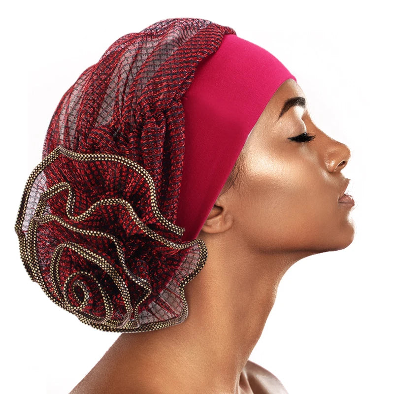 Turbante brillante elástico musulmán de flores para mujer, gorro de quimio para la pérdida de cabello, Bandanas internas, gorro Ninja para el cáncer, gorro para envolver la cabeza, nuevo