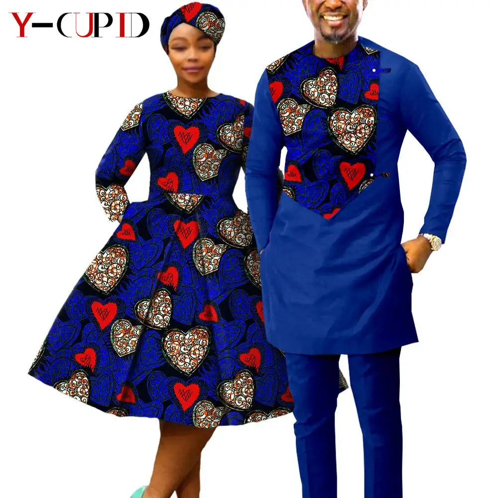 Vestido Dashiki Manga Larga Africano Pareja | Top y Pantalón | Tallas XS-6XL | Tico Trendy