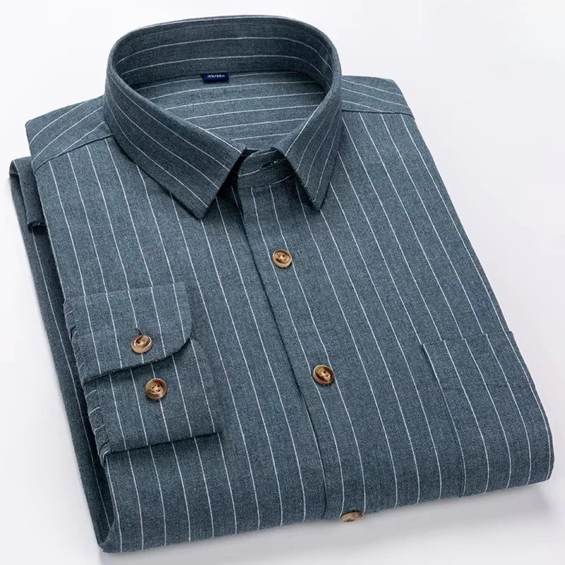 Camisa Algodón | Manga Larga | Ajuste Formal | Rayas/Cuadros | Oficina | Ticotrendy