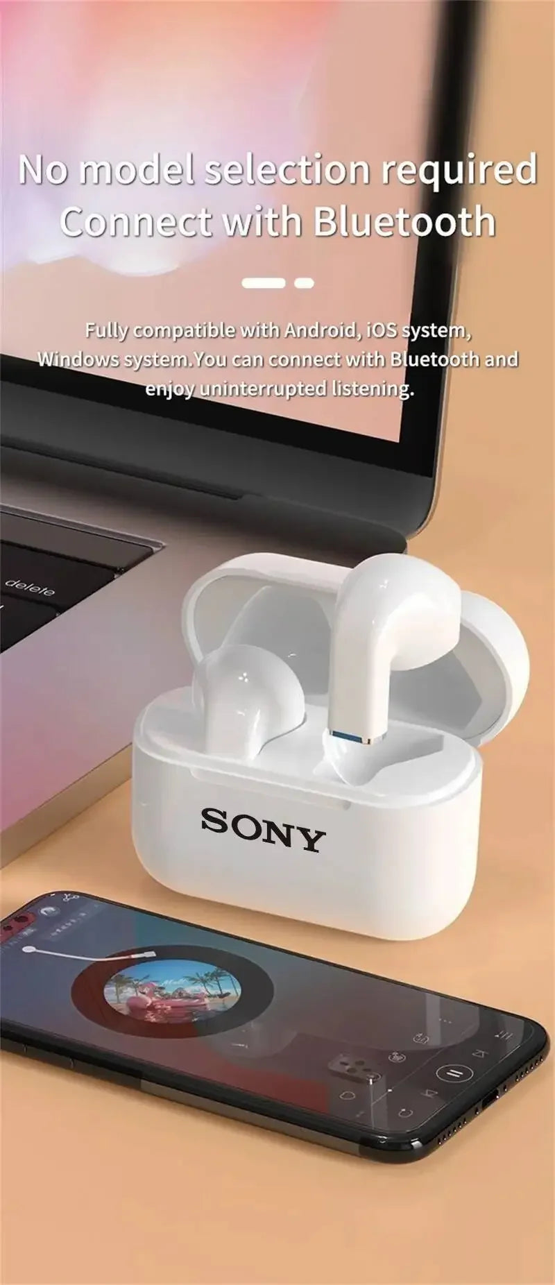 Auriculares SONY TWS Inalámbricos | Reducción de Ruido | BT5.0 | 200mAh | Compatibilidad Universal