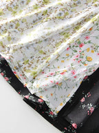 Falda Larga De Gasa Floral Con Abertura Y Vuelo De Verano