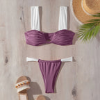 Bikini Triángulo con Tirantes Plegables y V Profundo - Sexy