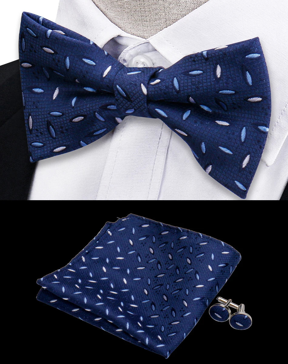 Conjunto Pajarita Pañuelo Gemelos Estilo Novedad Elegancia Pura Vida