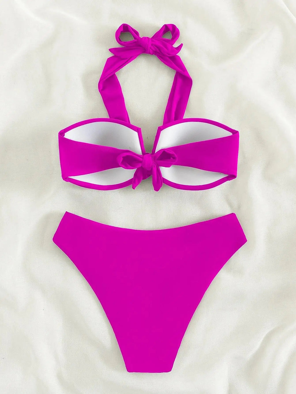 Bikini Halter Push Up con Twist - Traje de Baño de Playa