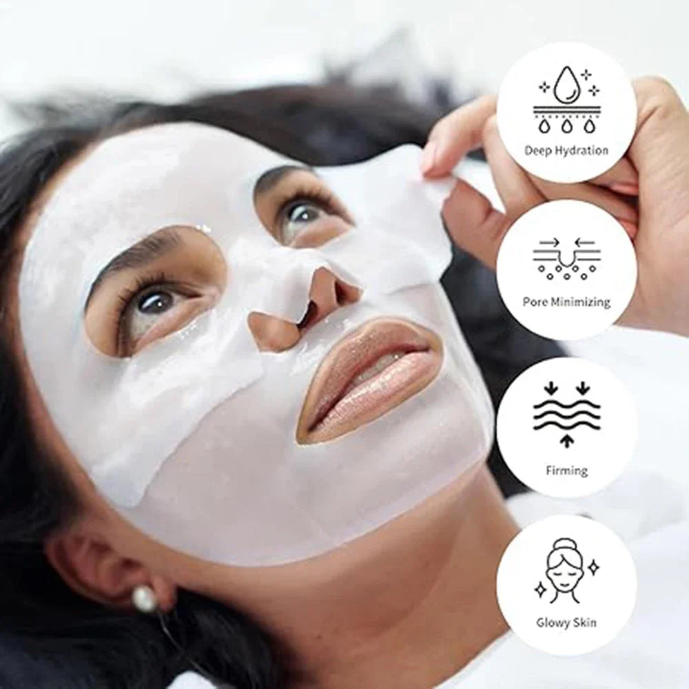Mascarilla Facial De Colágeno Profundo | Antiarrugas Lifting Reafirmante | Hidratación Nocturna Unisex