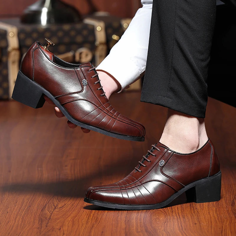 Zapatos Oxford Hombre Charol Elegantes Punta Puntiaguda Fiesta Boda | Alta Calidad
