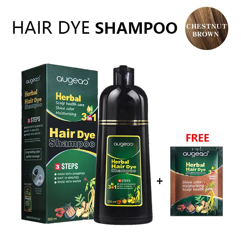 Champú Tinte Natural Base de Hierbas | Cubre Canas Rápidamente | 6 Colores | Tico-Trendy