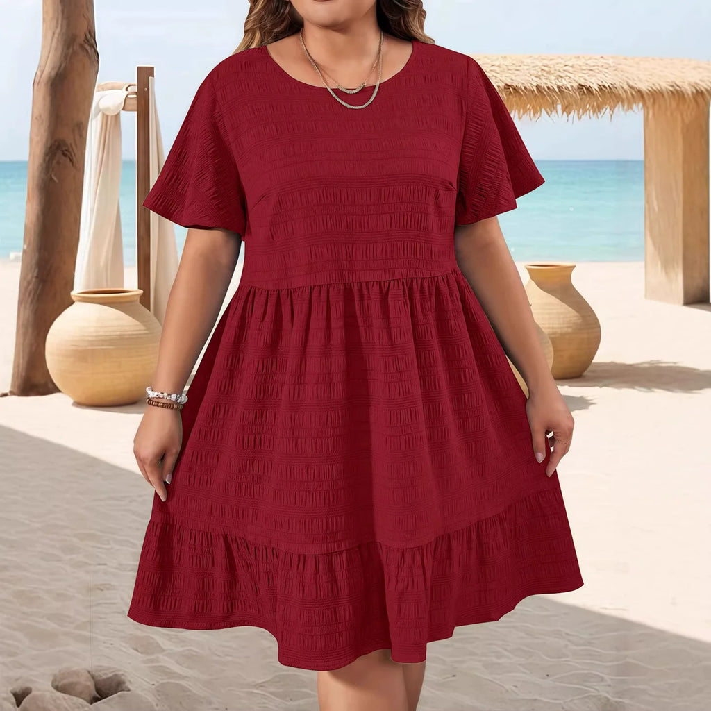 Vestido Oversize Verano 2026 | Cuello Redondo y Patchwork | Manga Corta Holgado | Tico Trendy