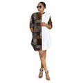 Vestido Africano Cuello Alto con Parches en Blanco